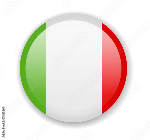Italy flag. Round bright Icon on a white background
