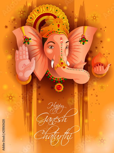 Lord Ganpati on Ganesh Chaturthi festival background