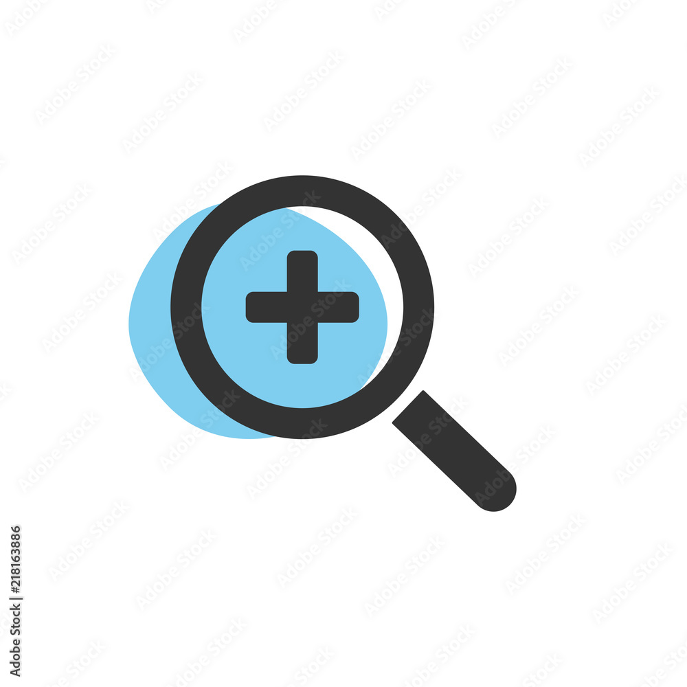 Magnifying glass looking for a shop isolated web icon Magnifying glass looking for a shop isolated web icon