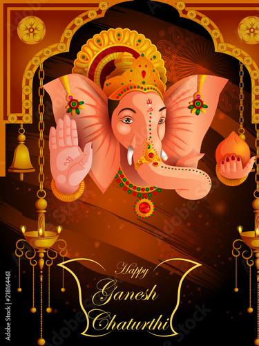 Lord Ganpati on Ganesh Chaturthi festival background