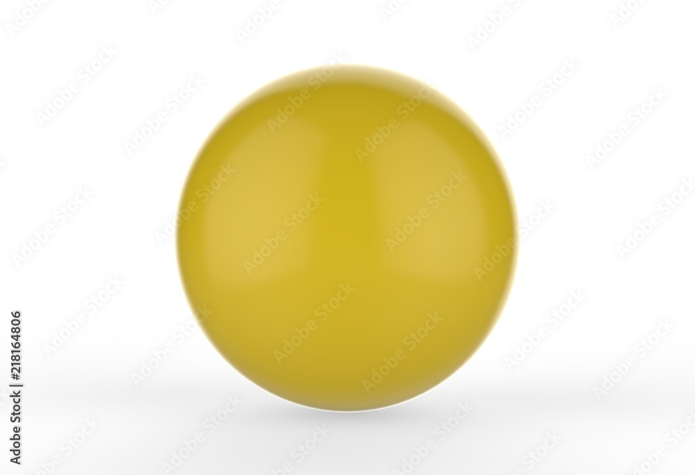 Colorful glossy candy ball on white background, 3d illustration