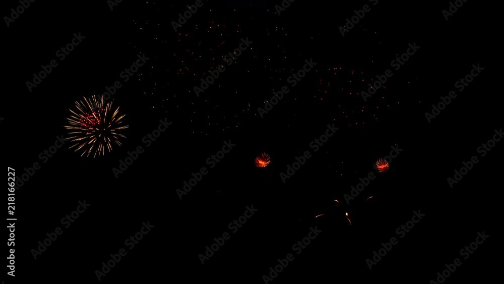 Spectacular continuous firework display in celebration night