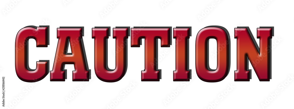 caution 3d Red button logo stamp icon. White isolated caution 3d Red button logo stamp icon. White isolated