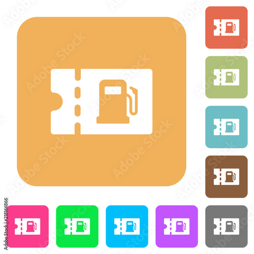 Fueling discount coupon rounded square flat icons