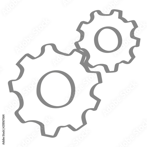 Handgezeichnete Zahnräder in grau