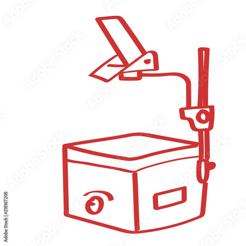 Handgezeichneter Overhead-Projektor in rot