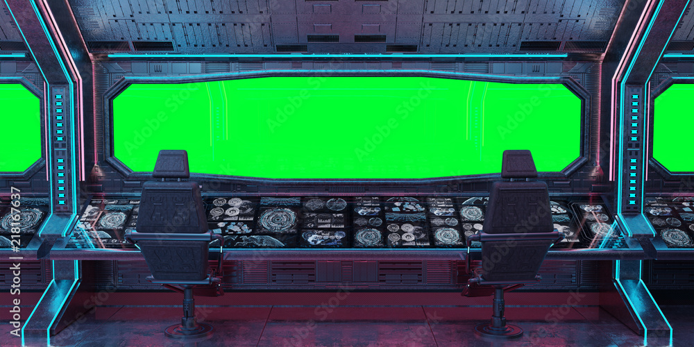 Fototapeta premium Grunge Spaceship interior background 3D rendering