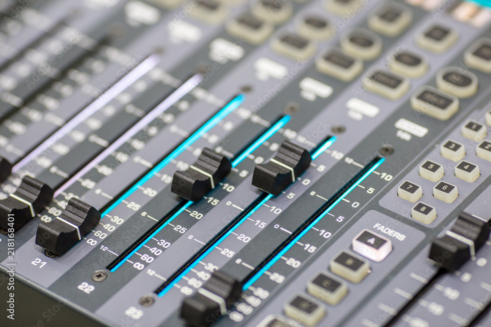 Background, Audio Control Panel, (Audio Kit, Band). There are several buttons to adjust the music and the accompaniment of the singer. Background, Audio Control Panel, (Audio Kit, Band). There are several buttons to adjust the music and the accompaniment of the singer.