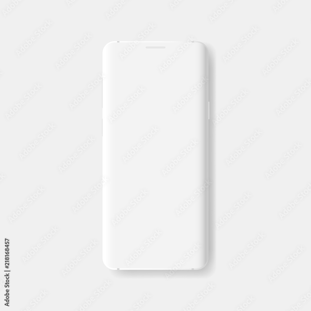 Clay smartphone with blank screen isolated on white background. Mockup to showcasing mobile web-site design or screenshots your applications. Vector illustration Clay smartphone with blank screen isolated on white background. Mockup to showcasing mobile web-site design or screenshots your applications. Vector illustration