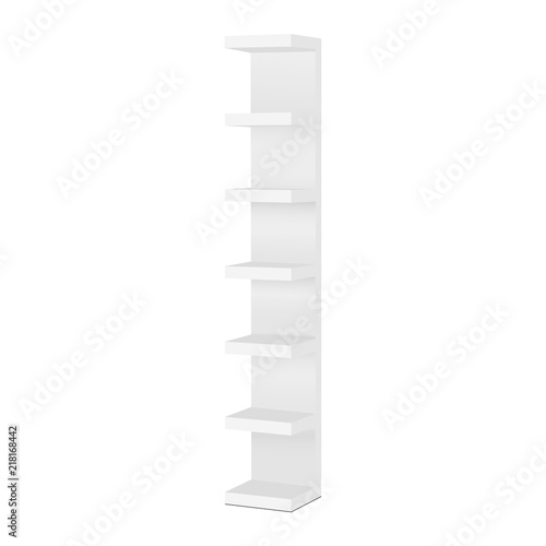 Wall shelf unit isolated on white background. Vector illustration