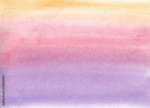 Watercolor gradient. Orange, pink and purple colors