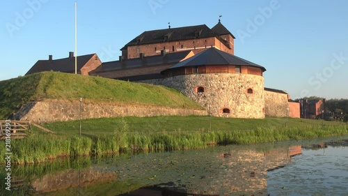 The fortress of Hameenlinna closeup of a July morning. Finland photo