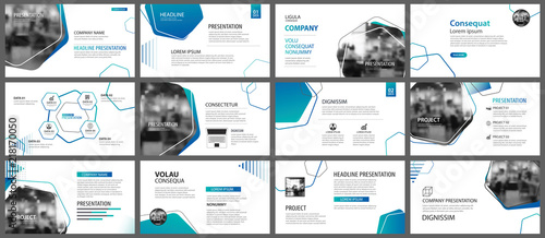 Presentation and slide layout background. Design blue and green gradient geometric template. Use for business annual report, flyer, marketing, leaflet, advertising, brochure, modern style.
