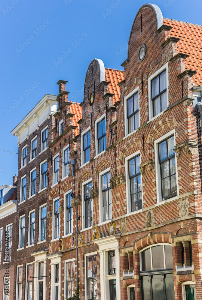 Facades of old houses in Haarlem, Netherlands