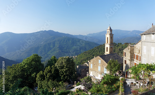 Silvareccio village in Corsica mountain 