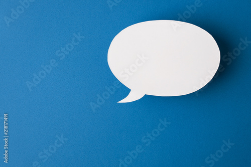 speech bubble on blue background