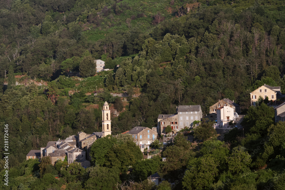 Silvareccio village in Corsica mountain Silvareccio village in Corsica mountain