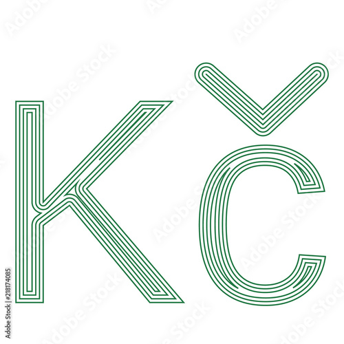 Czech Republic Koruna CZK  currency  symbol icon vector illustration on a white background