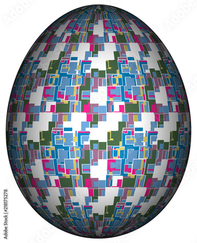 3D Bild - Ei bemalt transparenter Background