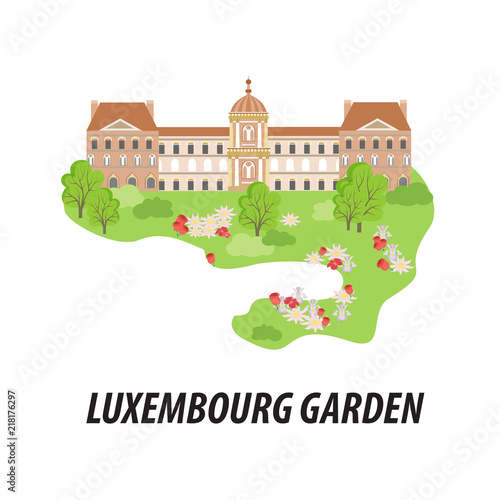 the illustration with the Luxembourg Gardens of Paris