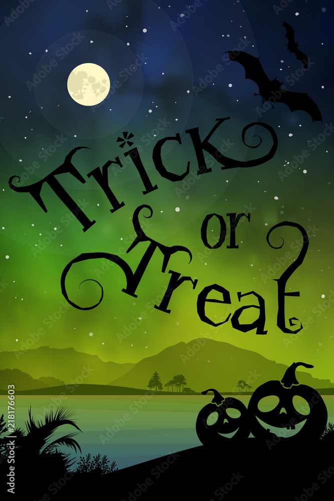 Halloween style background river and full moon at night with copy space. Halloween style background river and full moon at night with copy space.