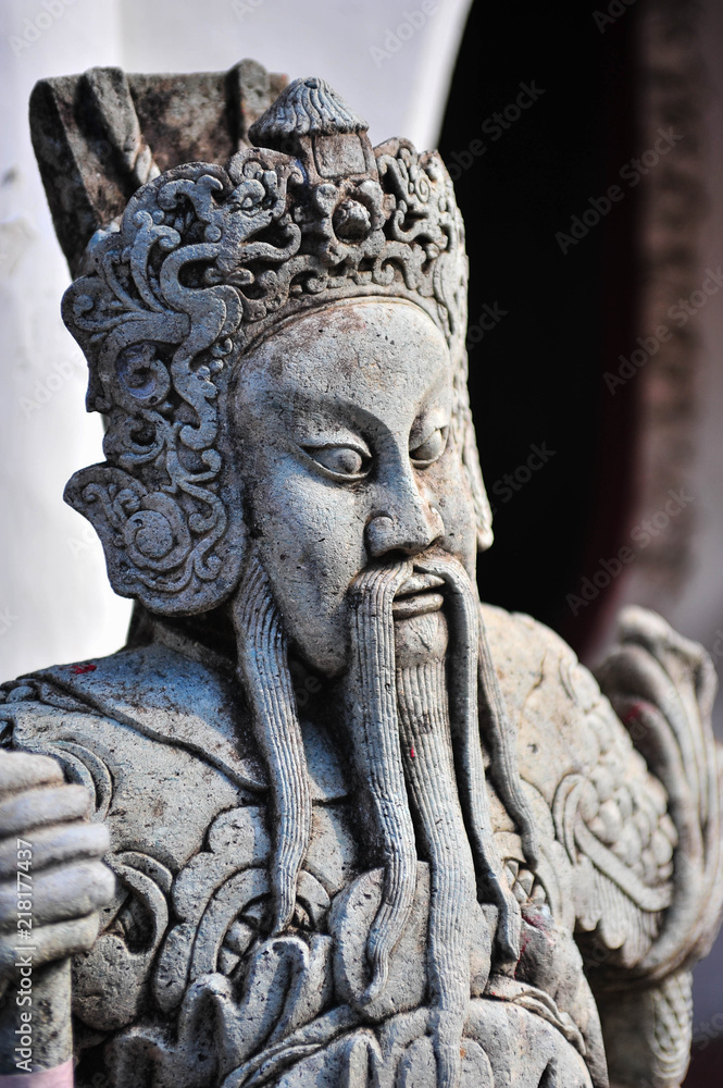 Chinese Warrior Sculpture Old Thailand