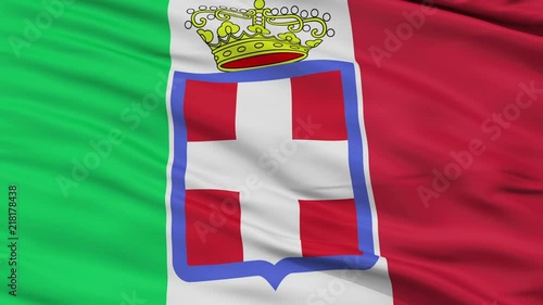 Italy 1860 Flag, Closeup View Realistic Animation Seamless Loop - 10 Seconds Long photo