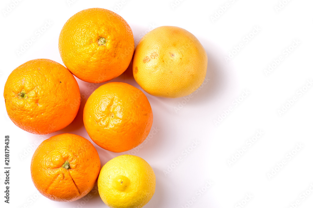 Group of Organic Oranges and lemon with copyspace Group of Organic Oranges and lemon with copyspace