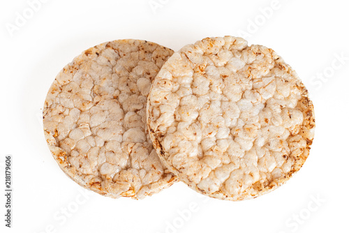 Two Grain crispbreads isolated on white background