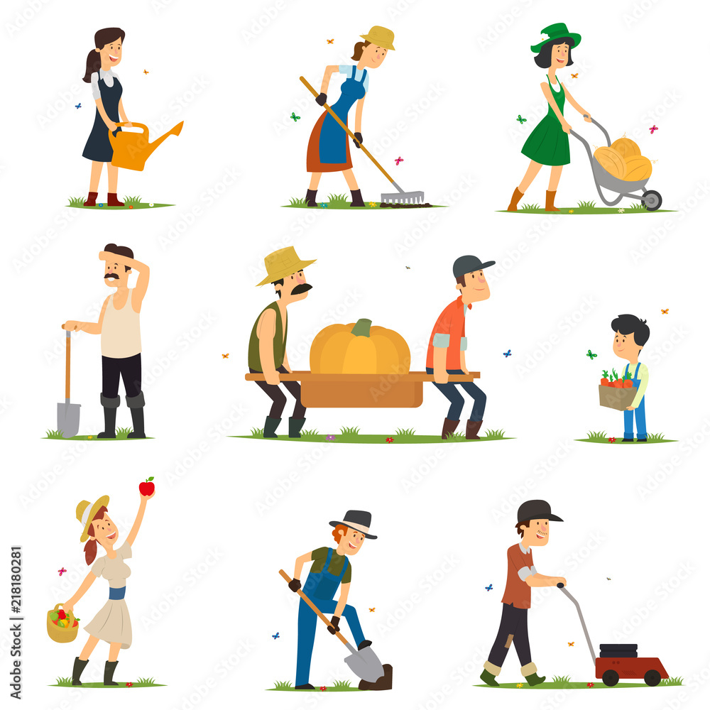 adults and children work on the farm adults and children work on the farm