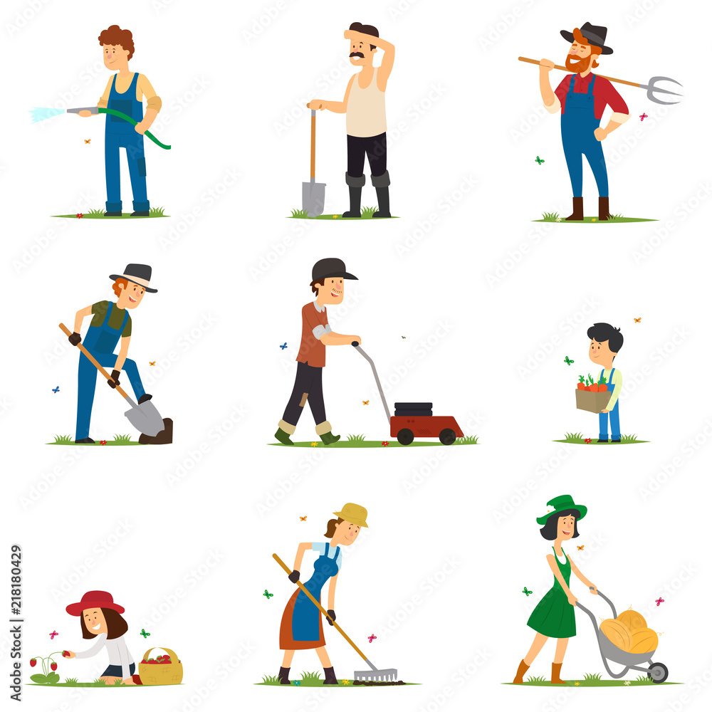 adults and children work on the farm. adults and children work on the farm.