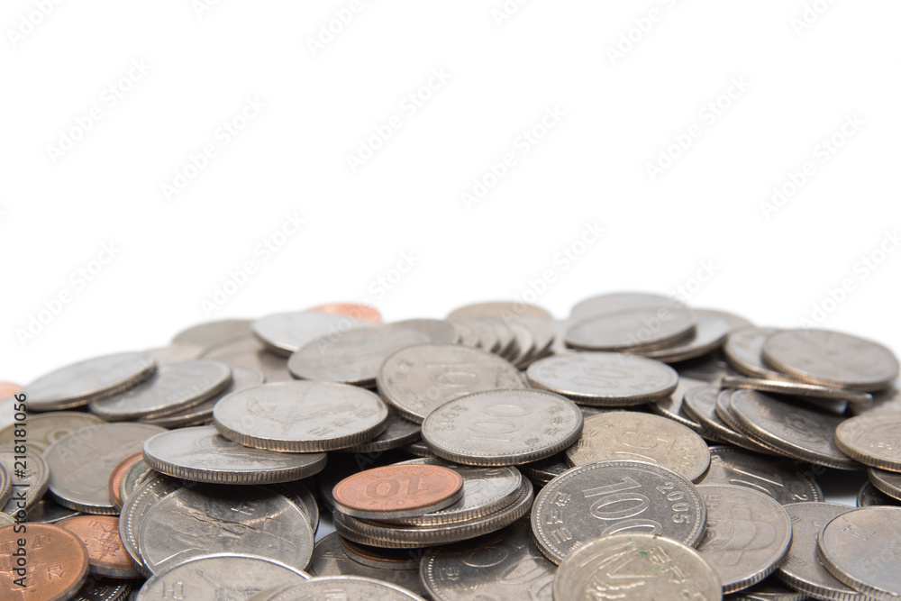 Pile of South Korea coins with copy space. Pile of South Korea coins with copy space.