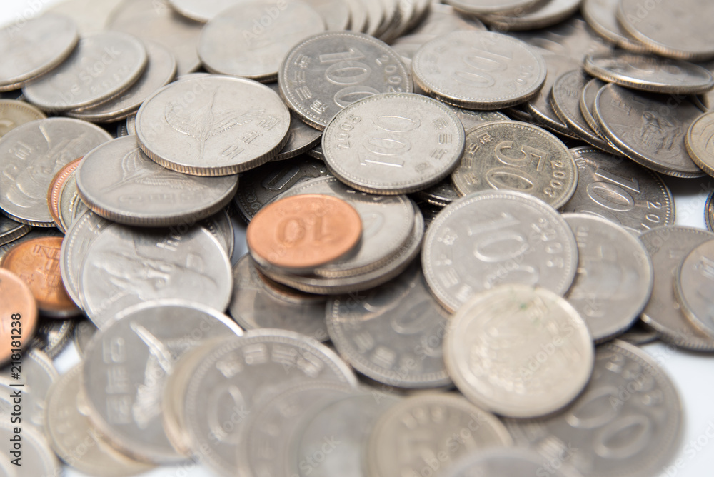 Pile of South Korea coins Pile of South Korea coins