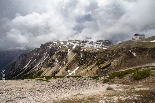 Mountains tracks of Tre Cime di Lavaredo (Drei Zinnen), Italy