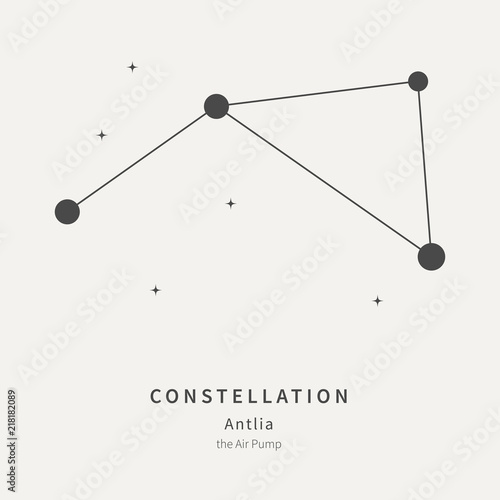 The Constellation Of Antlia. The Air Pump - linear icon. Vector illustration of the concept of astronomy.