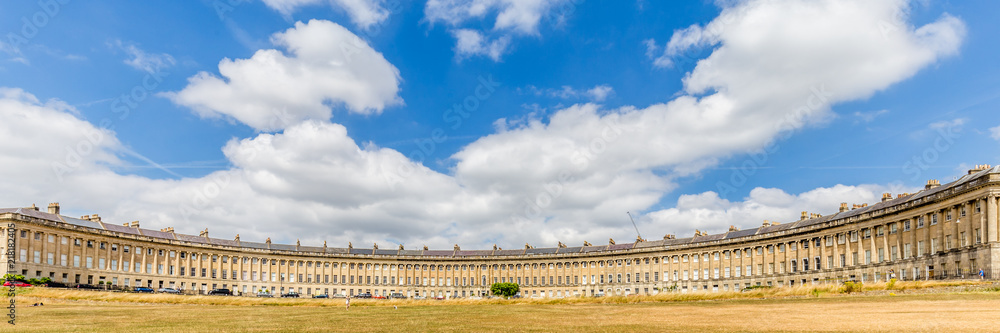 Famous Royal Crescent  in the Unesco World Heritage city of Bath, Somerset,  UK