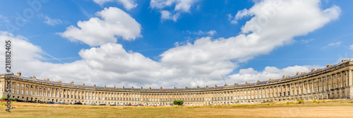 Famous Royal Crescent in the Unesco World Heritage city of Bath, Somerset, UK