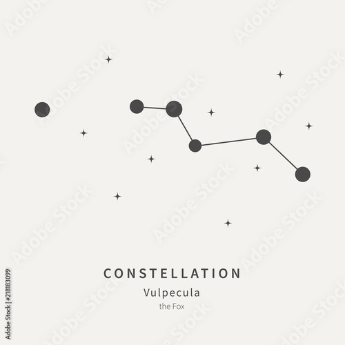 The Constellation Of Vulpecula. The Fox - linear icon. Vector illustration of the concept of astronomy. photo