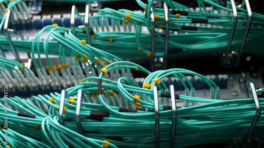 modern crypto mining farm switchboard with connected wires modern crypto mining farm switchboard with connected wires