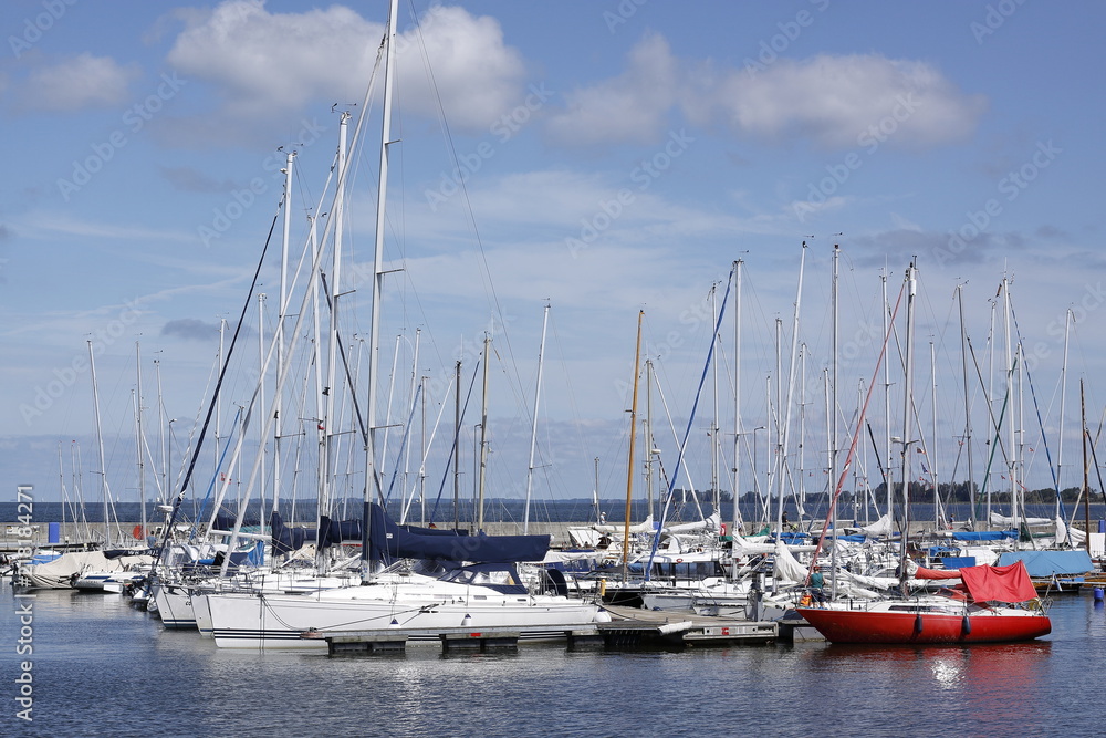 Segelschiffe im Hafen Stralsund