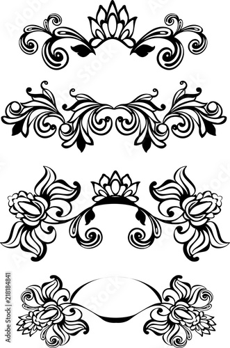 Fototapeta Naklejka Na Ścianę i Meble -  Set of Floral design elements