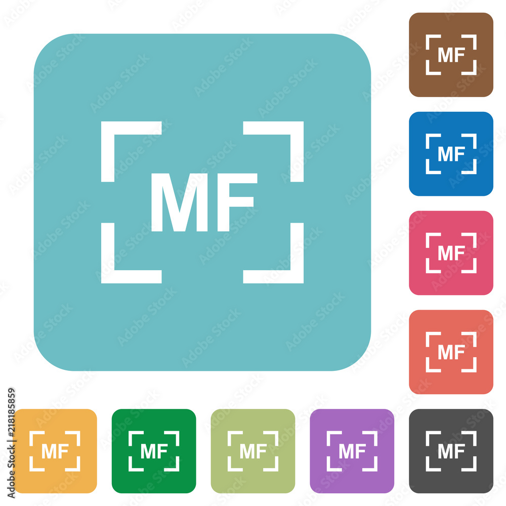 Camera manal focus mode rounded square flat icons Camera manal focus mode rounded square flat icons