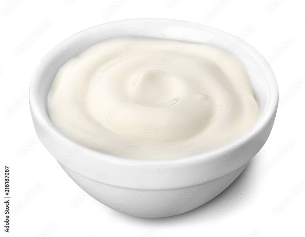 Some white mayonnaise on the white plate Some white mayonnaise on the white plate