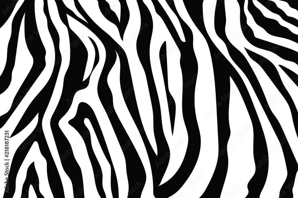 Zebra Stripes Pattern. Zebra print, animal skin, tiger stripes, abstract pattern, line background, fabric. Amazing hand drawn vector illustration. Poster, banner. Black and white artwork, monochrom - obrazy, fototapety, plakaty 