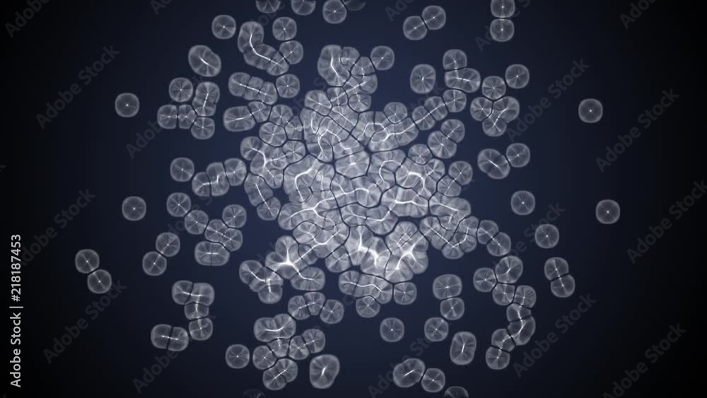 dividing cells on blue back ground. dividing cells on blue back ground.