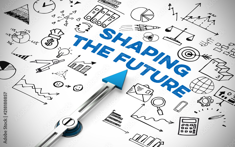 Zukunft gestalten in Englisch (shaping the future) Stock Illustration