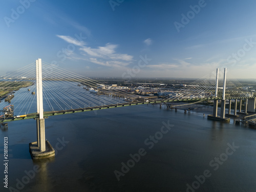 Aerial of QEII Bridge looking west