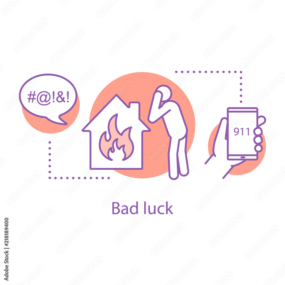 Fototapeta premium Bad luck concept icon