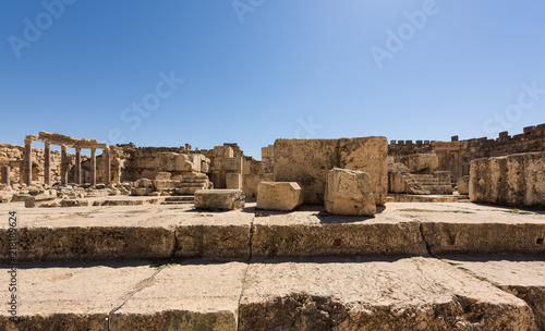 Great court of the Roman temple of Jupiter, Baalbec heritage site, Lebanon.