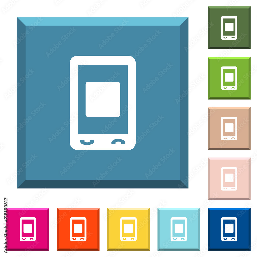 Mobile media stop white icons on edged square buttons Mobile media stop white icons on edged square buttons